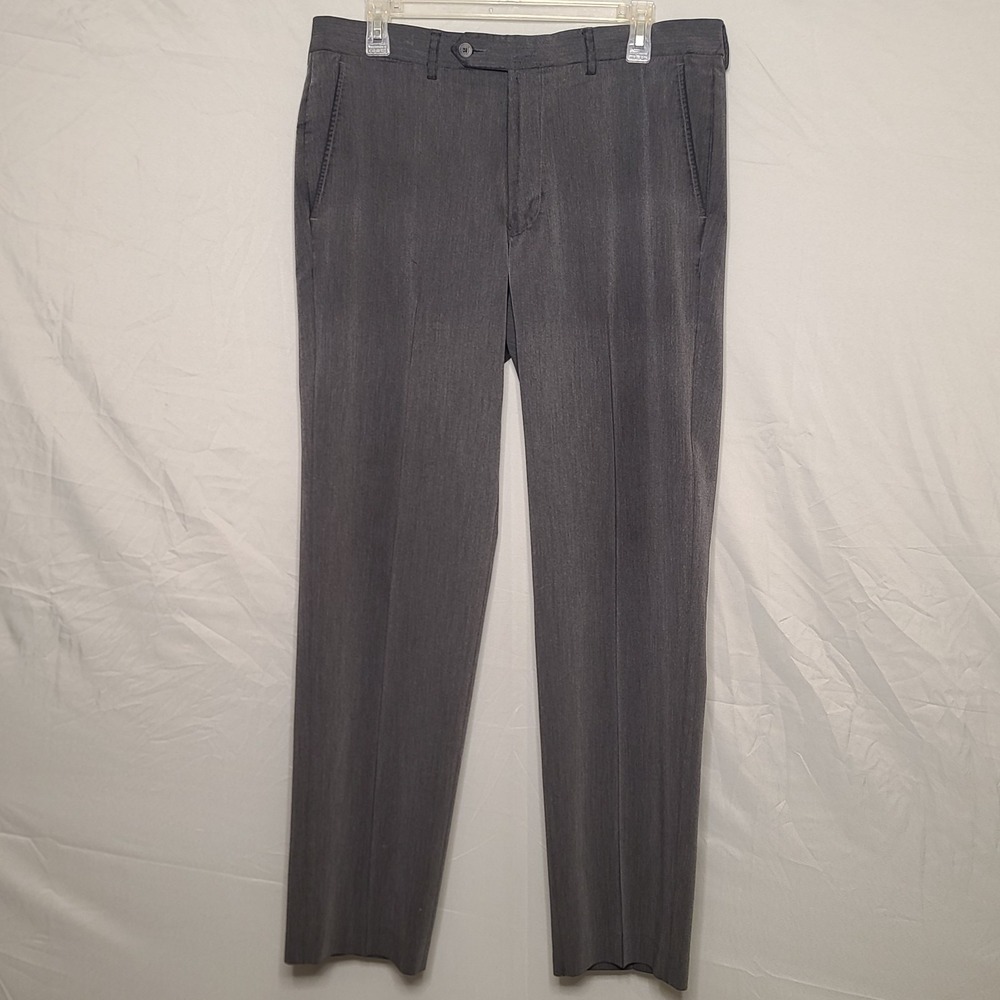 Tommy Hilfiger Mens Dress Pants 34×30 Dark Gray Preppy Stretch Soft Rayon